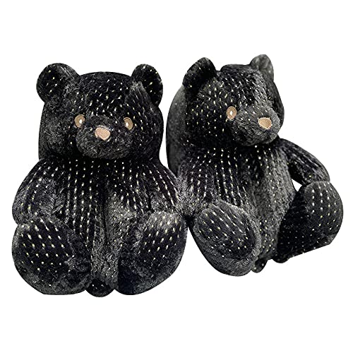 Women's Teddy Bear Fuzzy Slippers Cute Cartoon Shoes Non-Slip Animals Fluffy Plush House Slippers for Boys Girls Warm Indoor Bedroom Shoes Women's Teddy Bear Fuzzy Slippers Cute Cartoon Shoes Non-Slip Animals Fluffy Plush House Slippers for Boys Girls Warm Indoor Bedroom Shoes