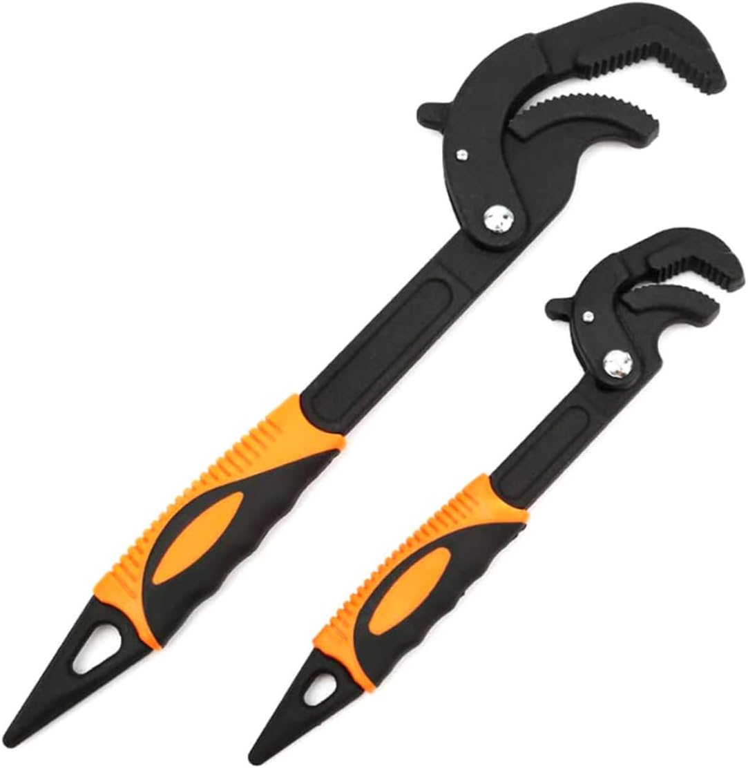 LLPGETRR パイプレンチ ウォーターポンププライヤー ワイドジョー容量 調節可能な配管グリップ パイプレンチ 2個