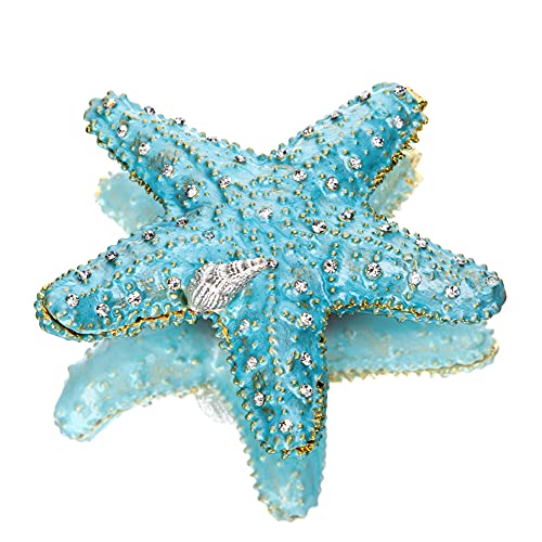 H&D HYALINE & DORA Hinged Metal Starfish Jewelry Box Decorative Box Ring Holder Trinket Organizer Earring Necklace Storage Box Jewelry Display Box Gift for Women Girl