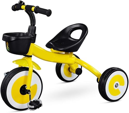 Miniatura 1 de Diversión para niñosniños triciclo de 3 ruedas con asiento ajustable rueda de EVA cerrada de 2 a 5 años amarillo