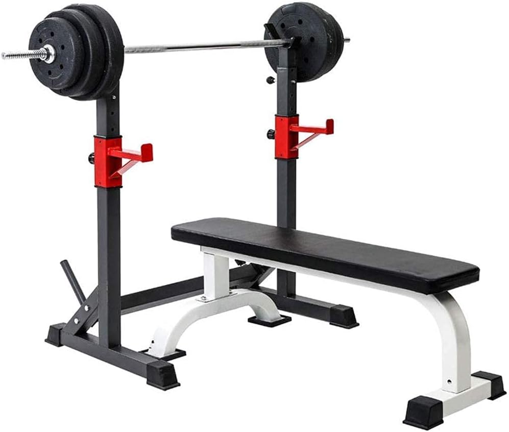 Training Gantry Bracket Bench Press Barbell Rack/Squat Rack,Max Load 300Kg, Adjustable Squat Stands Barbell Rack Power Weight Bench Support Fitness Training for Barbell Free-Press Bench Home Gym