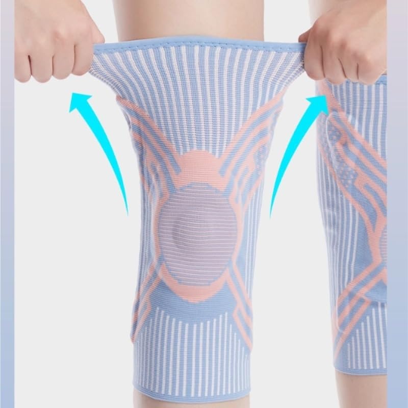 Sports Knee Pads With Male Silicone Support Joint Straps and Protective Equipment