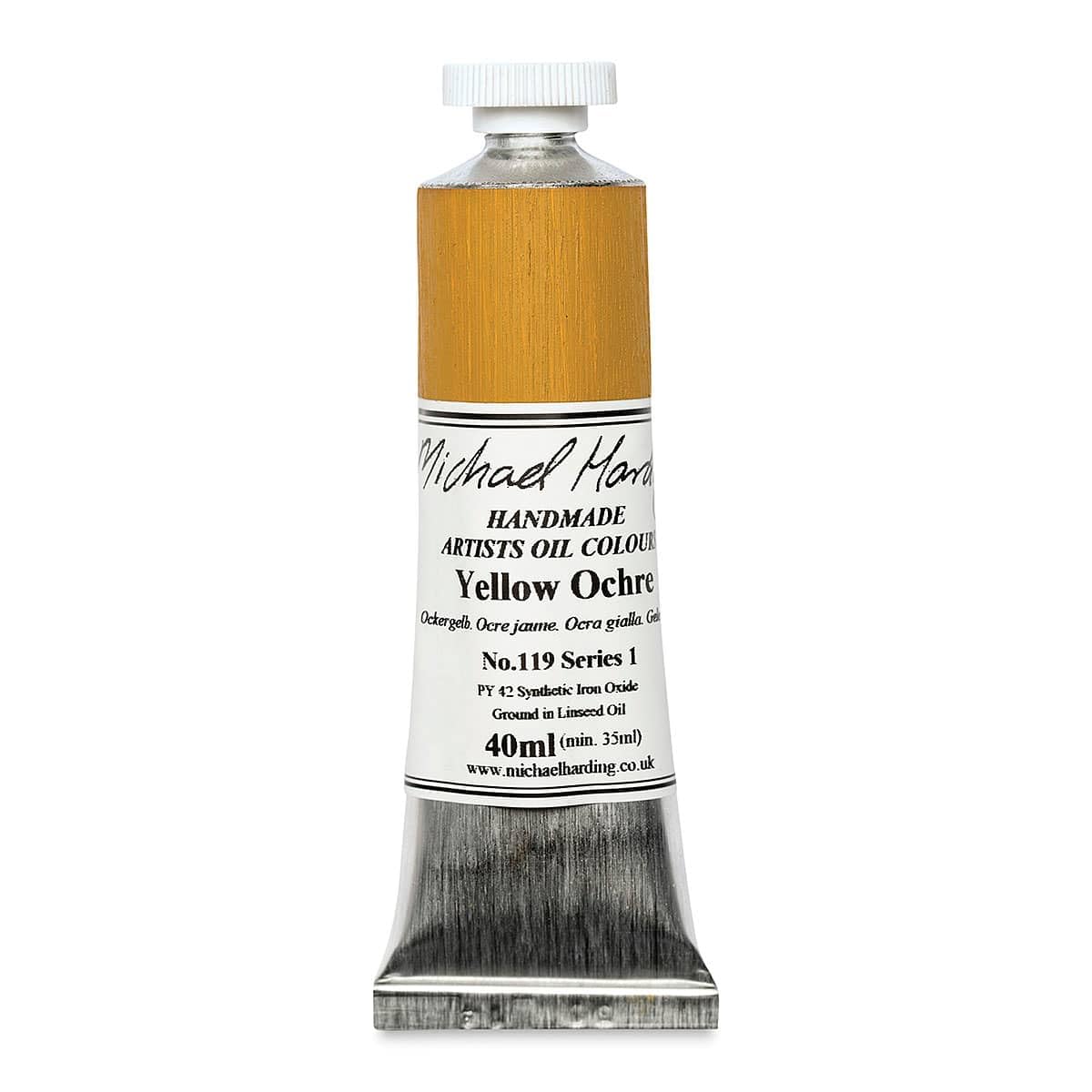 Michael Harding Artist Oil Colours, Yellow Ochre, 40ml Tube, 11940