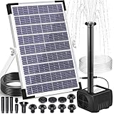 SERIONR 5W Fontaine Solaire,Pompe à Eau Solaire ExtéRieure avec 8 Buses,Pompe de Bassin Solaire avec Tuyau de 1,5 M,Solaire Flottant Fontaine pour Bain d'oiseaux,éTang, Piscine,Jardin