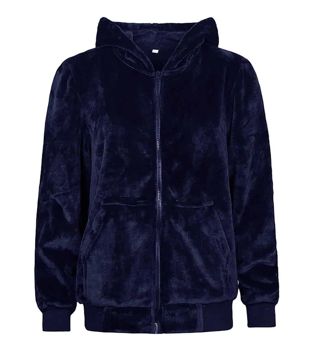 Heat Holders Men's Navy Blanket Hoodie For Winter Warm Fleece Sweatshirt Hoodie (Uk, Alpha, L, Xl, Regular, Regular, )