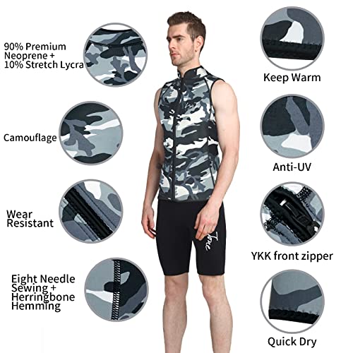 LayaTone Trajes de Neopreno Chalecos Adultos 3mm Tops de Buceo para Mujeres y Hombres miniatura 2
