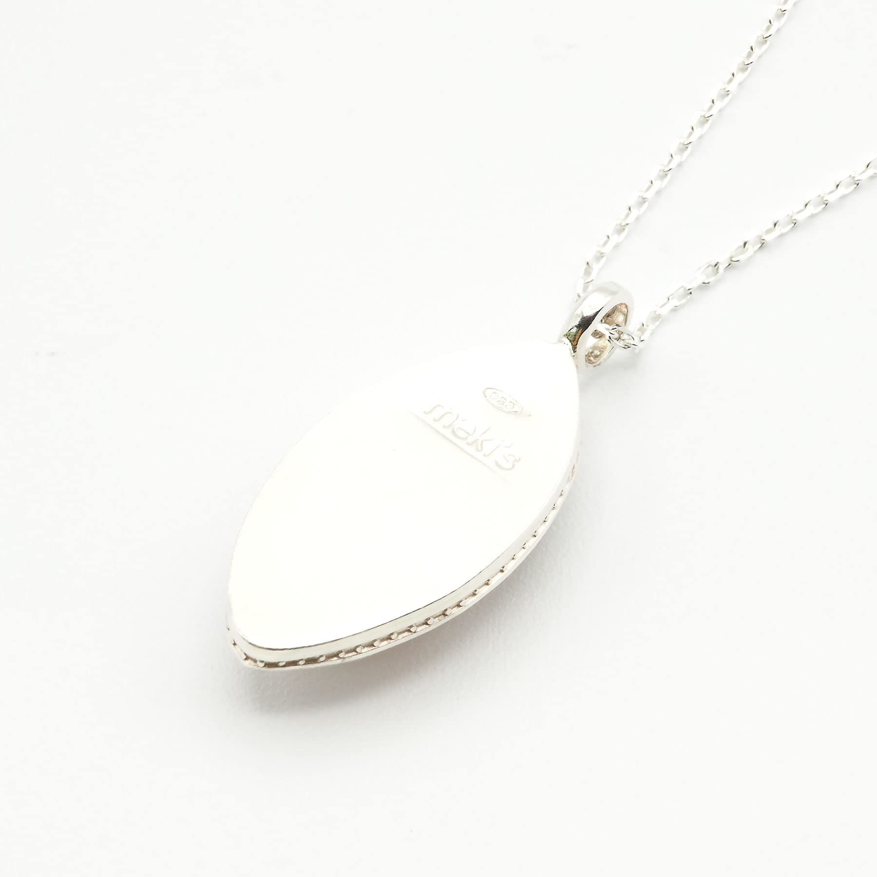 MEKI`S Cadena con Colgante Ágata y Plata 925
