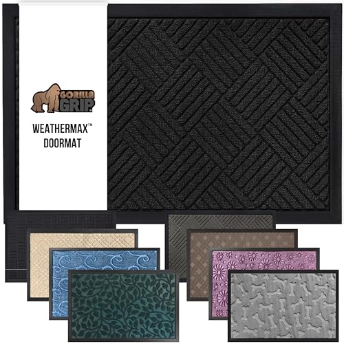 Gorilla Grip WeatherMax Natural Rubber Doormat 17x29 Black