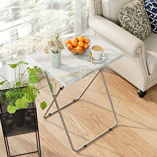 Image of Garden 4 you Portable Folding TV Tray Dinner Snack Trays Table Portable Foldable Table Small Sofa Bedside Tables with Light Weight, 15 x 18.9 x 26 in(Smoky Grey,1PC)