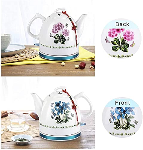 Fisecnoo Keramik Wasserkocher Akku Wasser Teekanne, Teekanne Retro 1-Liter-Krug, 1000 W Wasser schnell für Tee, Kaffee… – Bild 3
