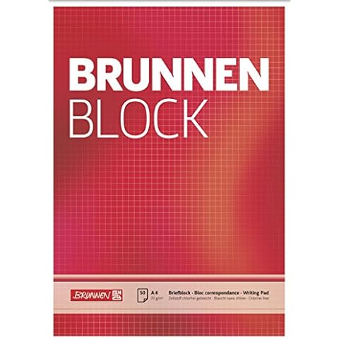 Brunnen 1052728 Briefblock / Schreibblock / Der Brunnen Block (A4, kariert, 50 Blatt, 70 g/m²) Cover