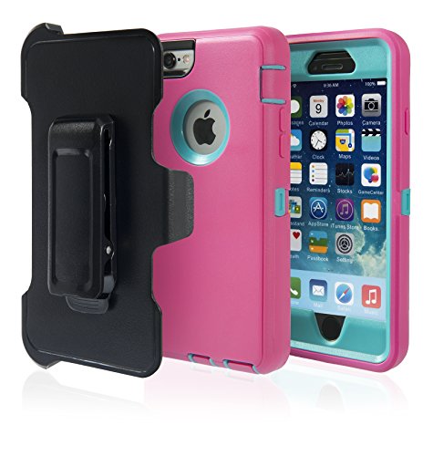 iPhone 6 Case, Phone Protective Case With Belt Clip, Hard Armor Dual Layer Protector. Rugged But Not Bulky, Shock Absorbent, Apple iPhone 6 Max Protection