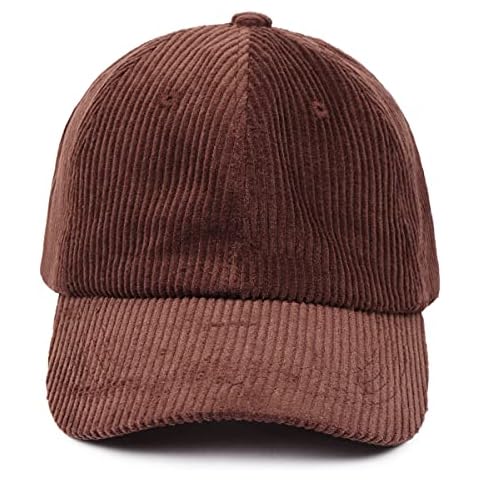 Casual Baseball Cap - Sun Visor Corduroy, Plaid, Leopard Animal Print Hat Adjustable, Baseball Cap - Corduroy Brown, One Size Cover