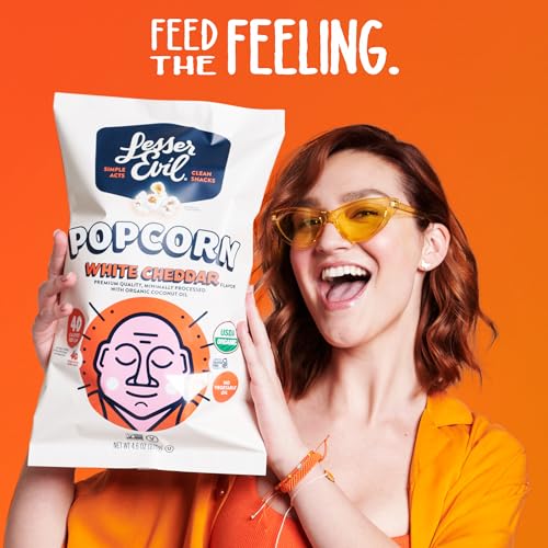 Image of Lesser Evil Popcorn Wht Cheddar Org 4.6 OZ