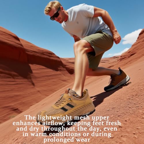 Zenfaze Orthopedic Shoes for Men, Atlacoast Shoes for Men, Men's Slip-On Orthopedic Leather Hiking Shoes, Arch Support, Breathable Light Non-Slip, Orthopedic Walking Shoes with Anti Slip Soles3