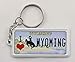 World By Shotglass Wyoming License Plate Aluminum Ultra-Slim Rectangular Souvenir Keychain 2.5
