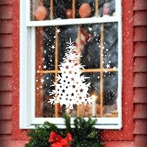 Autocollant de Noël sapin doré 45 cm pour vitre intérieure et vitrine