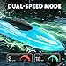 BEZGAR RC Boat, 8 inch Mini Stunt Remote Control Boat for Kids, 15 KPH Fast RC Speed Boats with 600mAh Battery, Ideal 360° Rotation Waterproof Toy Boats for Lakes & Pools - B803 Blue