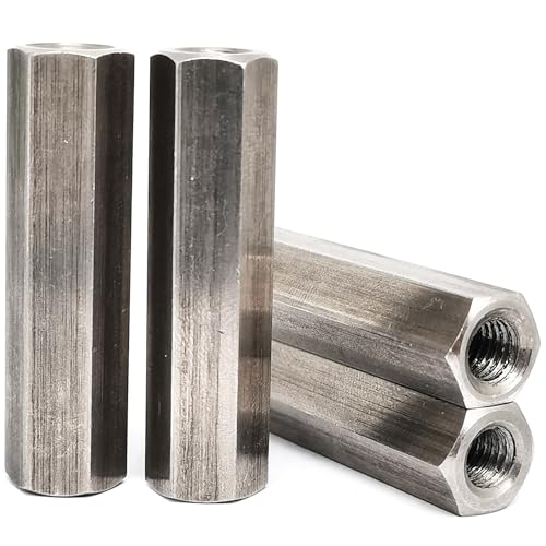 Image of 4pcs M6x40xS10 Right and Left Hex Coupling Nuts,304 Stainless Steel Hex Rod Connector