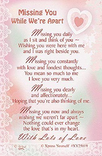 One I Love Keepsake Card 3.25" x 2" - Missing You While We're Apart XY25019