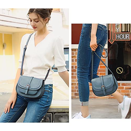 Image of AFKOMST Crossbody Bags for Women,Small Saddle Purse and Boho Cross Body Handbags,Vegan Leather