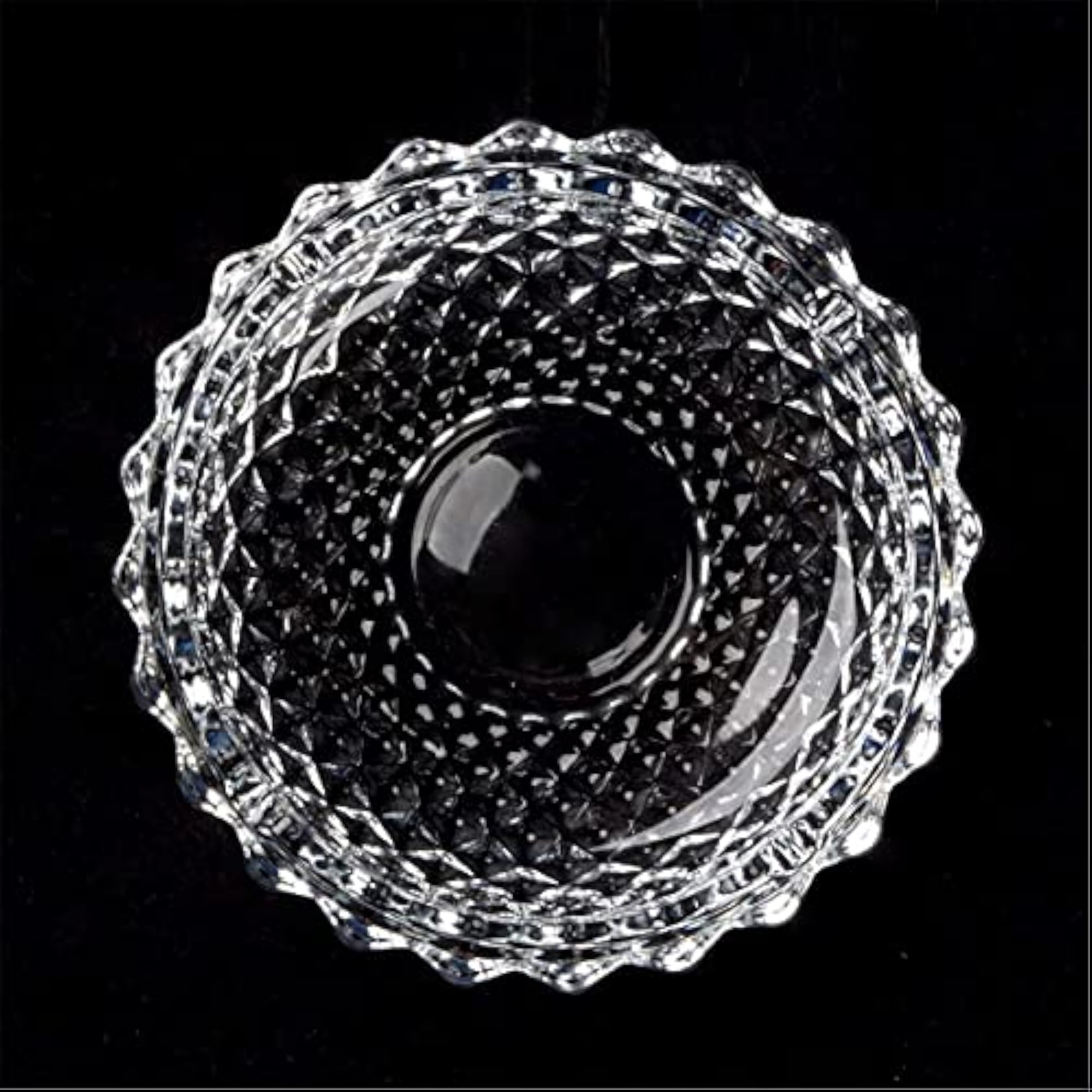 Round Cut Glass Ash Tray, Crystal Clear