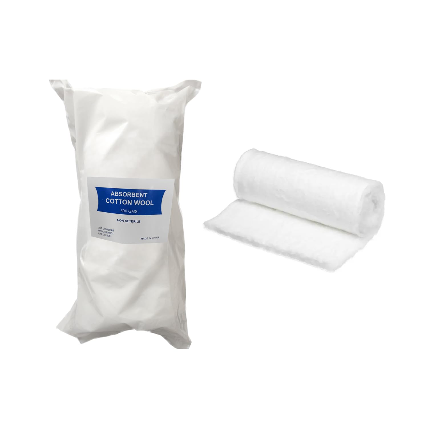 1 Roll | Absorbent Cotton Wool | 500g | Soft and Gentle for Sensitive Skin  | Soft and Durable Easy to Handle | Ideal for Medical, Wound Dressing, ...