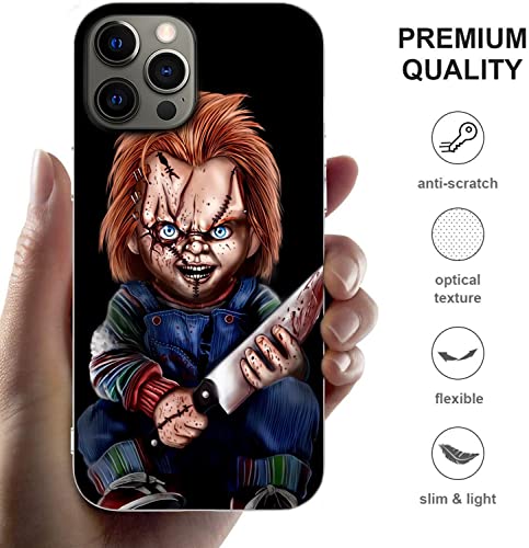 Maodege Compatible With Iphone 13 Case Halloween Chucky Classic Horror Movie Blood Rubber Shockproof Soft Tpu Silicone Phone Protective Case Cover #TOP3
