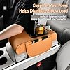 Car Armrest Pad with LED Starry Sky Light, Dual Type-C Charging Ports, Leather Console Cushion with Cup Holder, Tissue Holder (Type-C Charging & LED Starry Sky Light, Gray) #5
