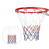 Tamaño estándar: la red de baloncesto Dourr tiene 12 hebillas, longitud: 21 pulgadas, se adapta a todas las llantas de baloncesto de tamaño estándar.