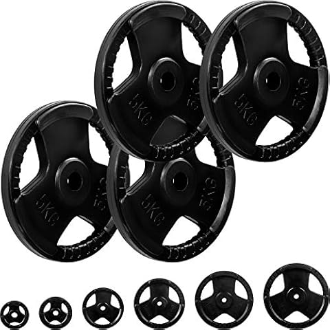 MOVIT® Hantelscheiben Set PRO, Gusseisen Rubber Gripper Cover