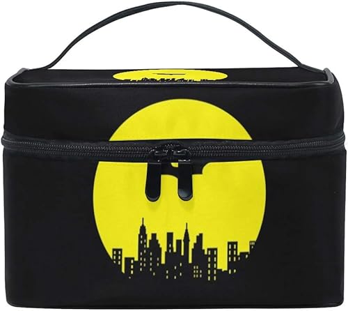 OREZI Estuche de maquillaje negro para niñas y mujeres, bolsa de cosméticos impermeable, bolsa de almacenamiento de artículos de tocador de viaje