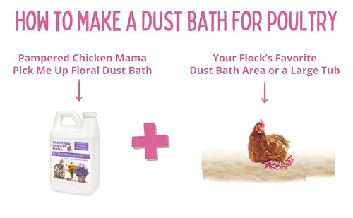 Pampered Chicken Mama Floral Dust Bath with Non-GMO Herbs: All Natural Poultry Supplies for Hens Who Love Bathing in Chicken Coops - Pick Me Up Floral Dust Bath (6 pounds)