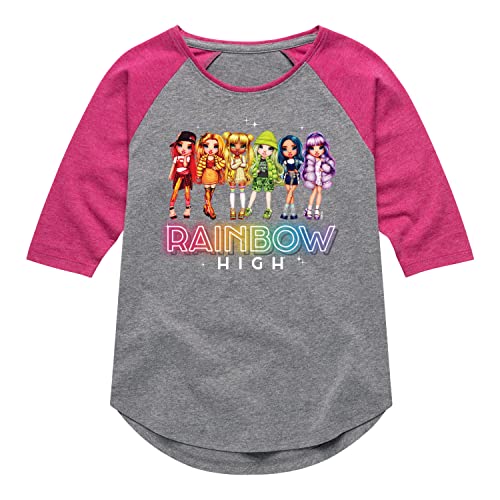 HYBRID APPAREL - Rainbow High - Rainbow High Character Group - Toddler and Youth Girls Raglan Graphic T-Shirt