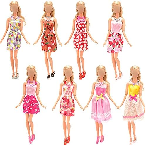 Miunana 22 Doll Clothes and Accessories = 12 Causal Dresses Clothes Outfits 10 Shoes For 11.5 Inch Girl Doll