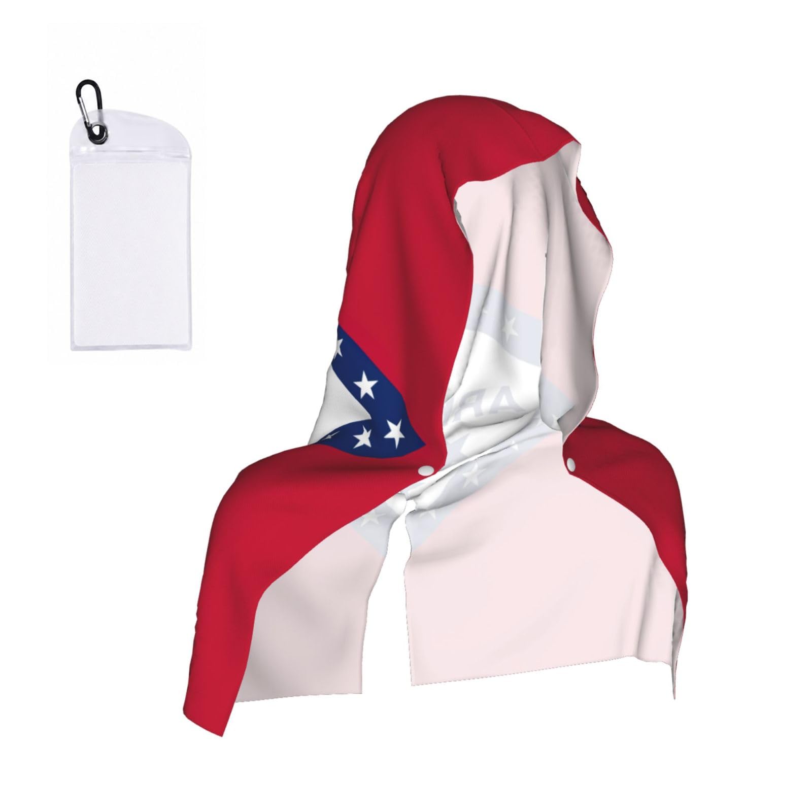 DUWAA Arkansas State Flag Print Cooling Hooded Sports Towel, 30×60cm Quick Drying Summer Cool Head Wrap For Neck And Face