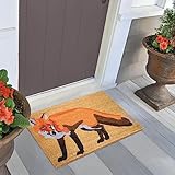 SXU Animal Design Doormat, 18x30 Inches, Brown, Waterproof, Rustic, Rectangular, Both Indoor & Outdoor, Animal Theme, Flannel Material, 1cm Thick, Machine Washable, Housewarming Gift