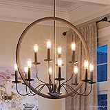 Luxury Modern Farmhouse Chandelier, Large Size: 28.75'H x 32'W, with English Country Style Elements,...