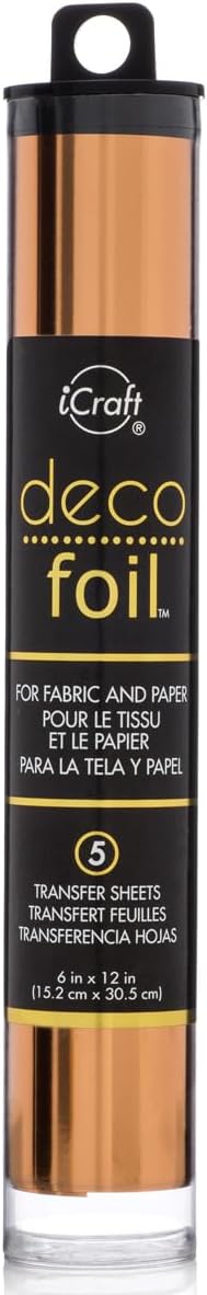 iCraft Deco Foil, 5 Transfer Sheets, 6" x 12", Copper