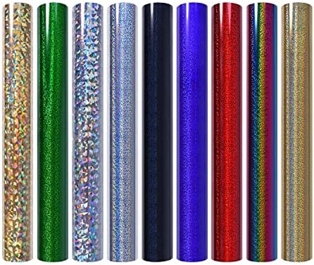 BOSADA Heat Transfer Vinyl, Red HTV Vinyl Bundles 9 Packs 12 x 8 Inches Easy to Cut Iron on Vinyl for Fabric,T-Shirt,Hats,Pillows