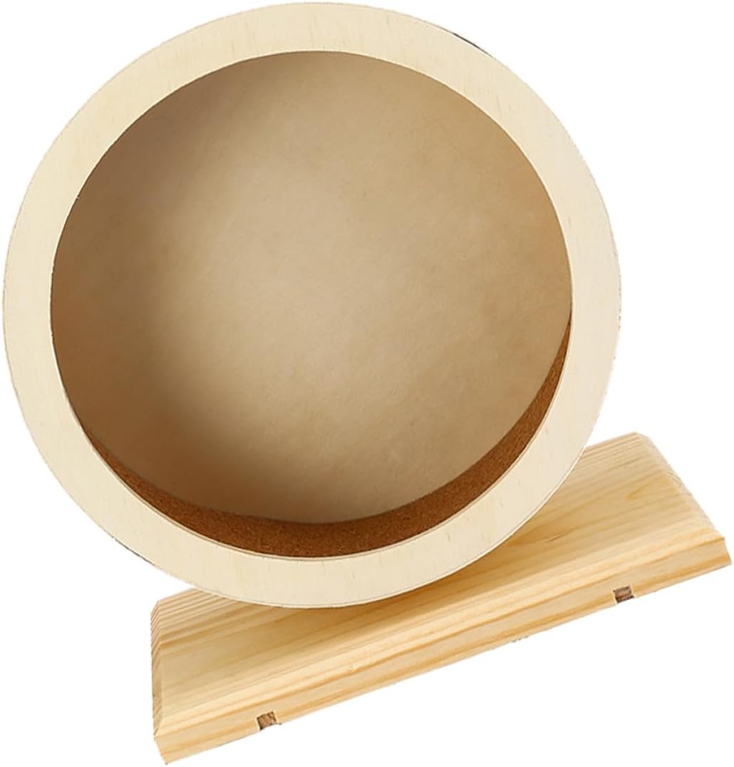 VICASKY Wooden Small Pet Silent Running Wheel, Hamster Jogging Exercise for Chinchillas, Guinea Pigs, and Small Animals (Small)