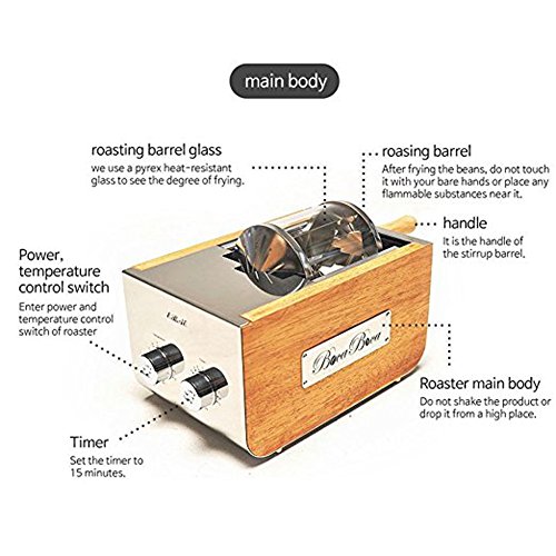 Bocaboca Coffee Bean Roaster 500 Home Roasting Machine With Cooler Nuts Barista Home Kitchen Cafe 220V & Jisam Trade Simple English User's Guide. #TOP5