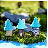 3pcs Resina Hada del Jardín La Decoración del Arte Miniatura Micro GNOME Terrario Mediterránea Casa Castillo Regalo De Setas