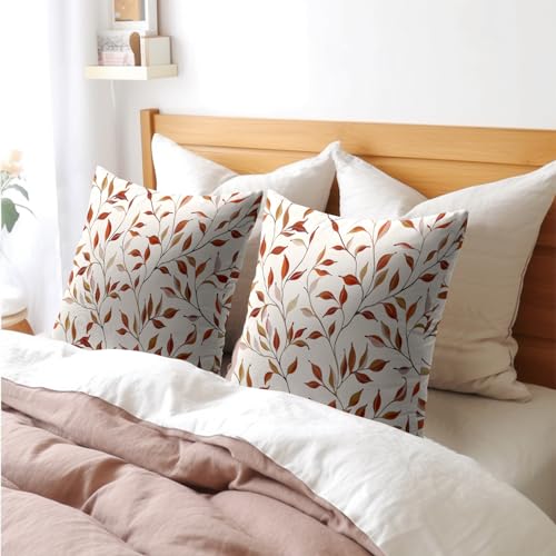Kawani Fall Leaves Pillow Covers 18X18 Inch Set Of 2 Maple Colors Leaf And Branch Autumn Outdoor Decorative Throw Pillow Covers Seasonal Pillowcases Rustic Farmhouse Cushion Covers thumb #6
