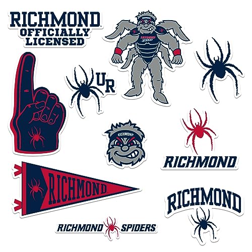 Image of University of Richmond 9ct Vinyl Large Deluxe Stickers Variety Pack - Laptop, Water Bottle, Scrapbooking, Tablet, Skateboard, Indoor /Outdoor - Set of 9