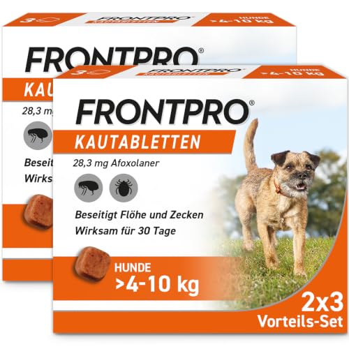 FRONTPRO Hund M - Kautablette gegen Zecken & Flöhe (Hunde 4 bis 10 kg)