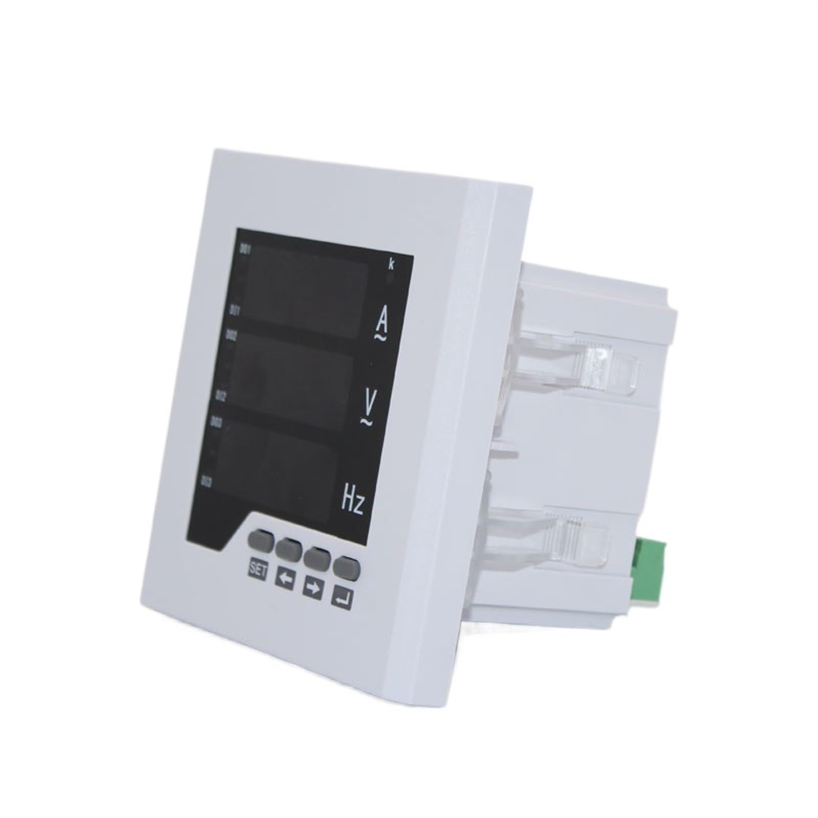 Medidor trifásico AV HZ AC0-5A 450V 45-65hz pantalla digital de números medidor multifunción amperios medidor de panel de frecuencia de voltaje (Size : 96 * 96mm)