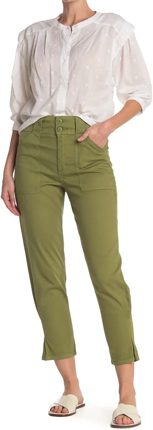Joie Womens Mirenda High-Rise Straight-Leg Pants 2 Chive Green