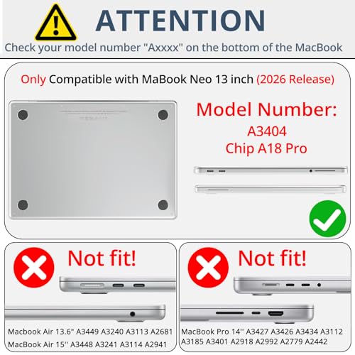 Carcasa MacBook Neo 13 A3404 chip A18 Pro con protector de pantalla y teclado 2
