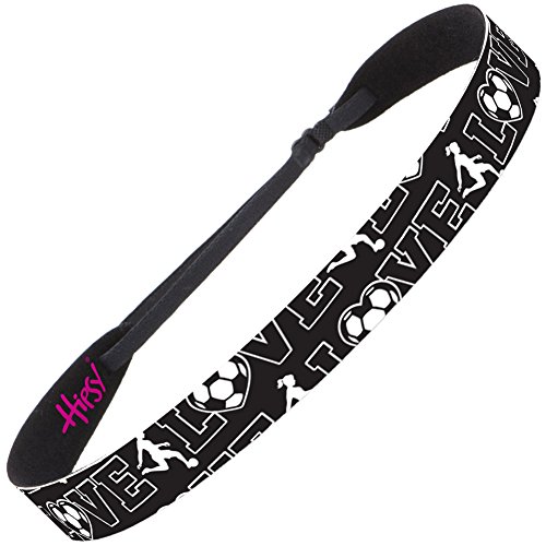 Hipsy Women\'s Adjustable NO SLIP I Love Soccer Headbands (Black Mixed Soccer 3pk) - Thumbnail 6
